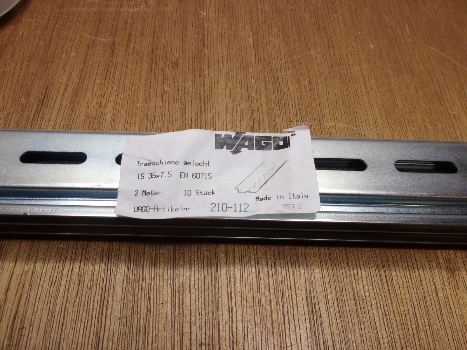 (Qty.4) Wago 6″ DIN Mounting Slotted Carrier Rail 35 X 7.5 MM Zinc Plated Steel