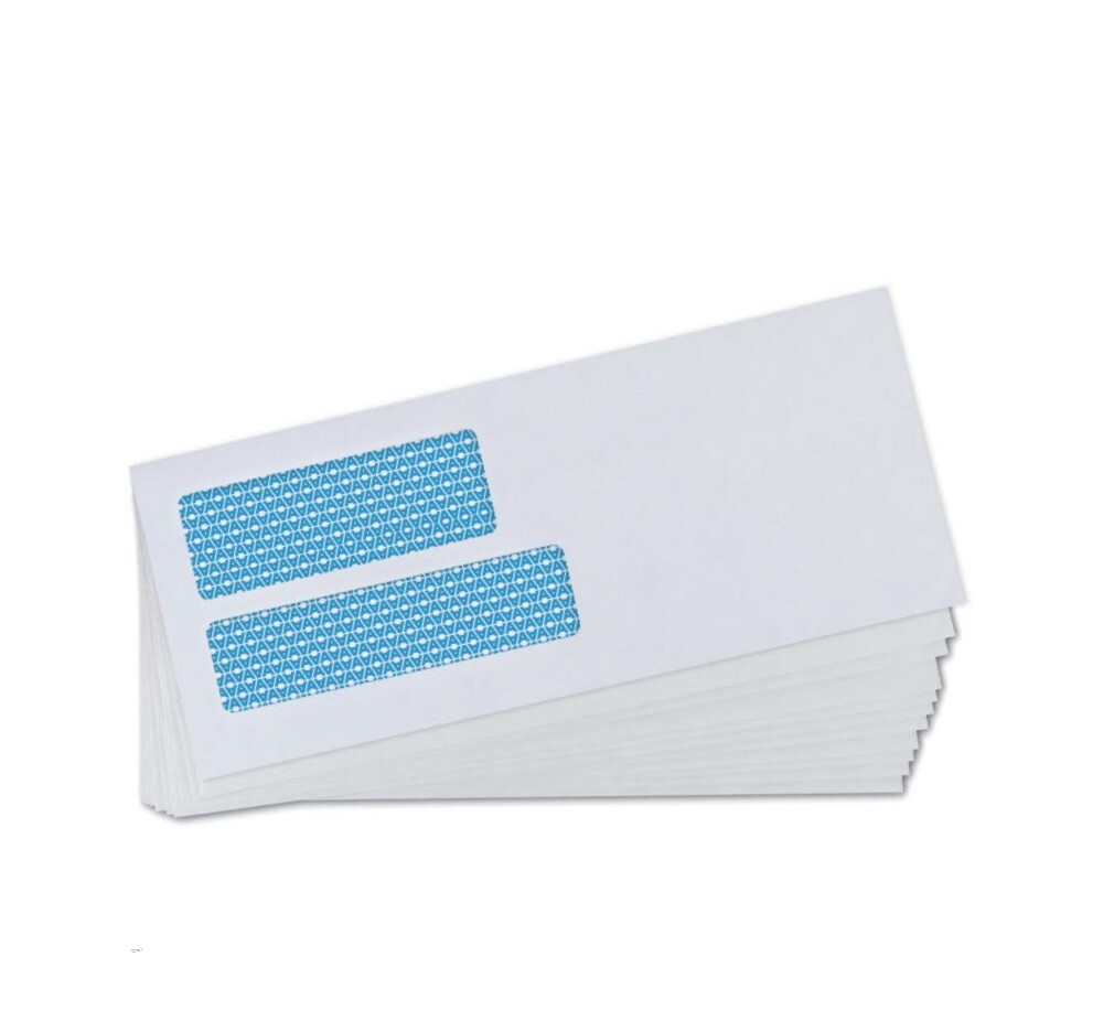 500#9 Double Window Self-Seal Envelopes – Security Tinted – (30139)