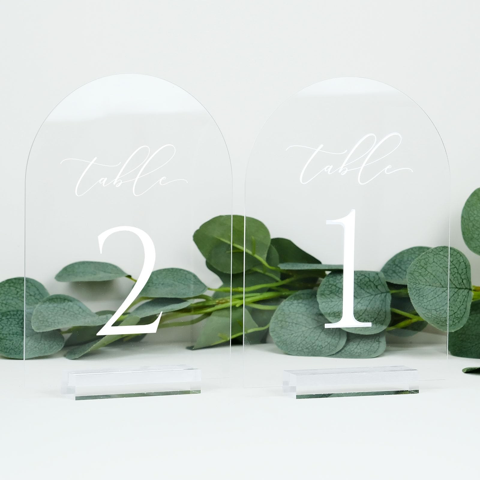 Clear Arch Table Numbers for Wedding 5×7 Inch Arched Acrylic Table Numbers 1-20