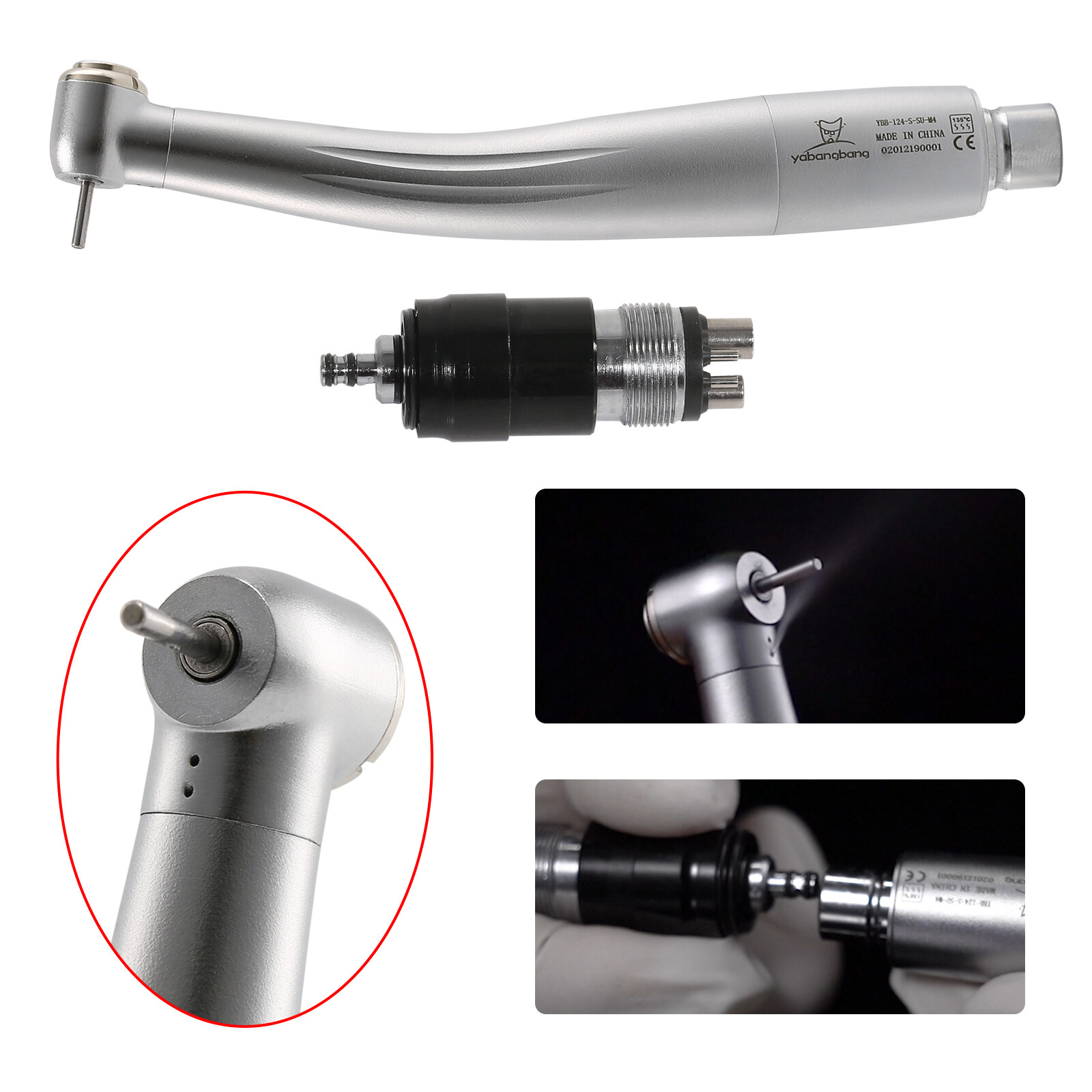 1-10*Dental High Speed Handpiece Turbine &Quick Coupler 4Hole coupling YBNK4 USA