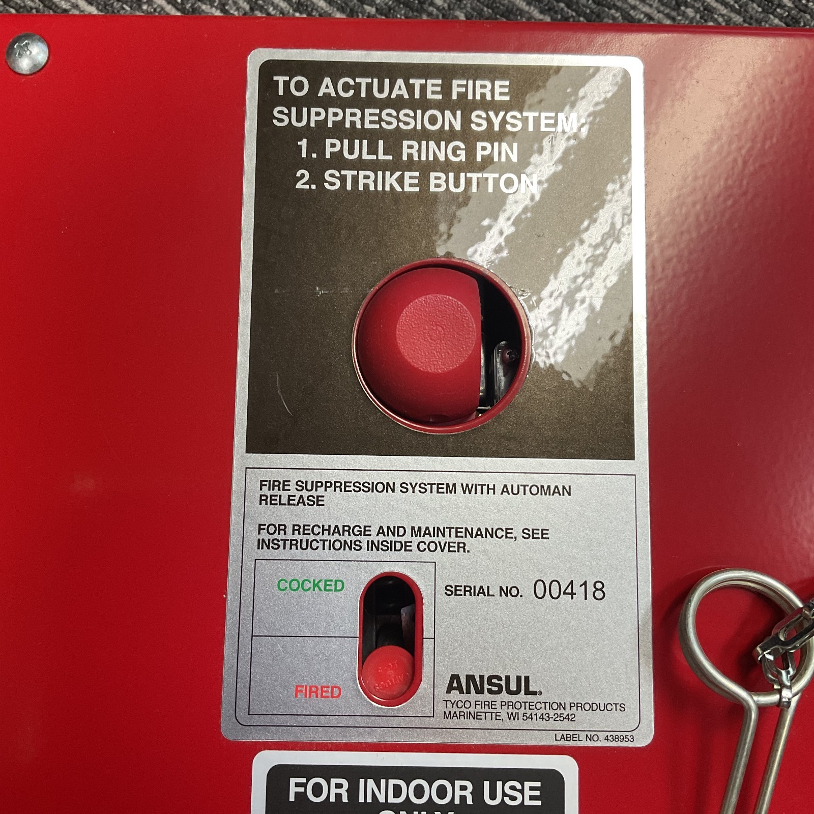 Ansul 068744 SPA-50 AUTOMAN Electric Remote Release, 120 VAC
