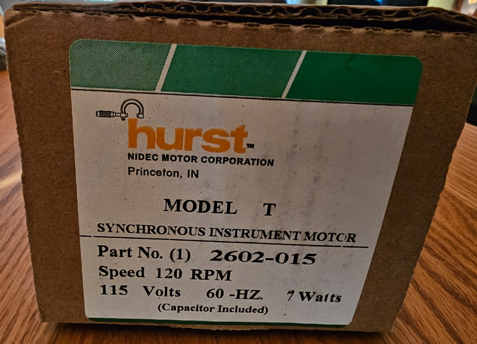 Hurst Model T 2602-015 Synchronous Instrument Motor 120 RPM – 115 Volt – 7 Watt