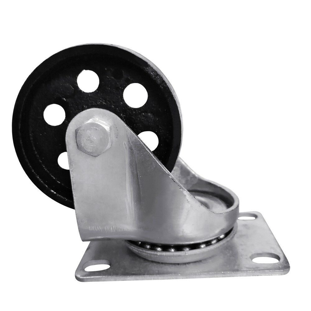 2/4/8PCS Swivel Casters 3″&3.5″ Heavy Duty Steel Cast Iron Plate Casters Wheels