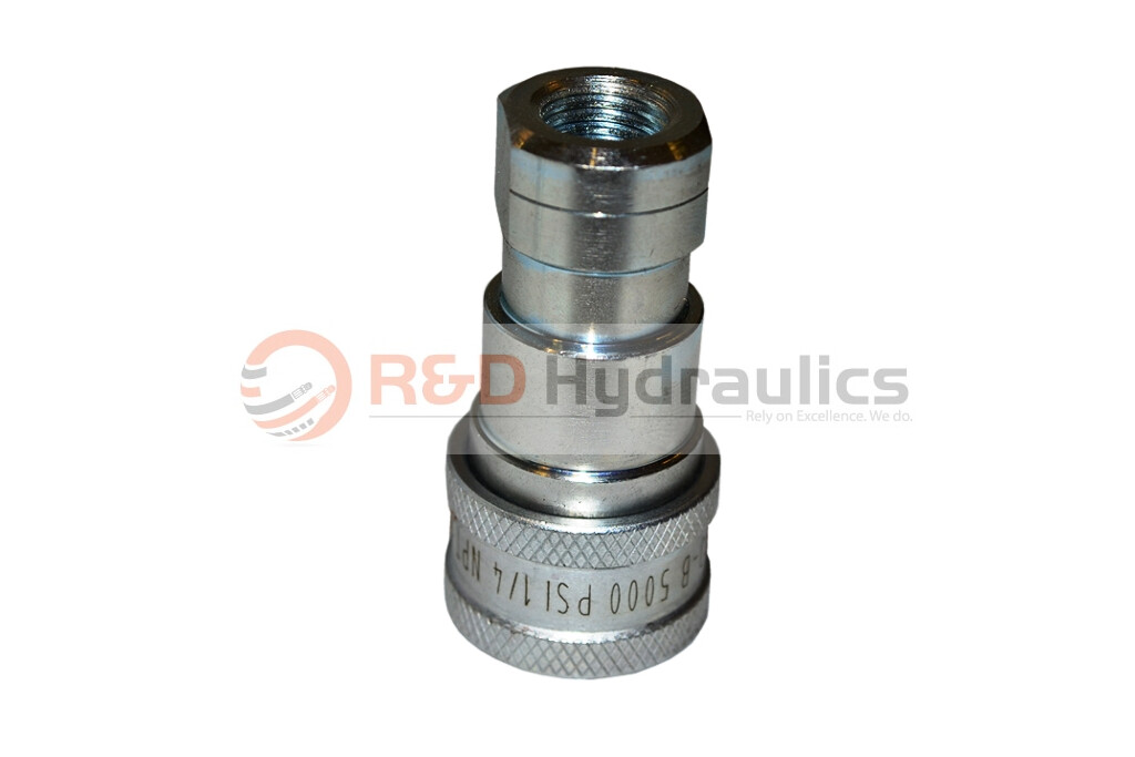 Hydraulic Quick Coupler | ISO 7241-1 B | 1/4″ NPT | Complete Set | 2 Pack
