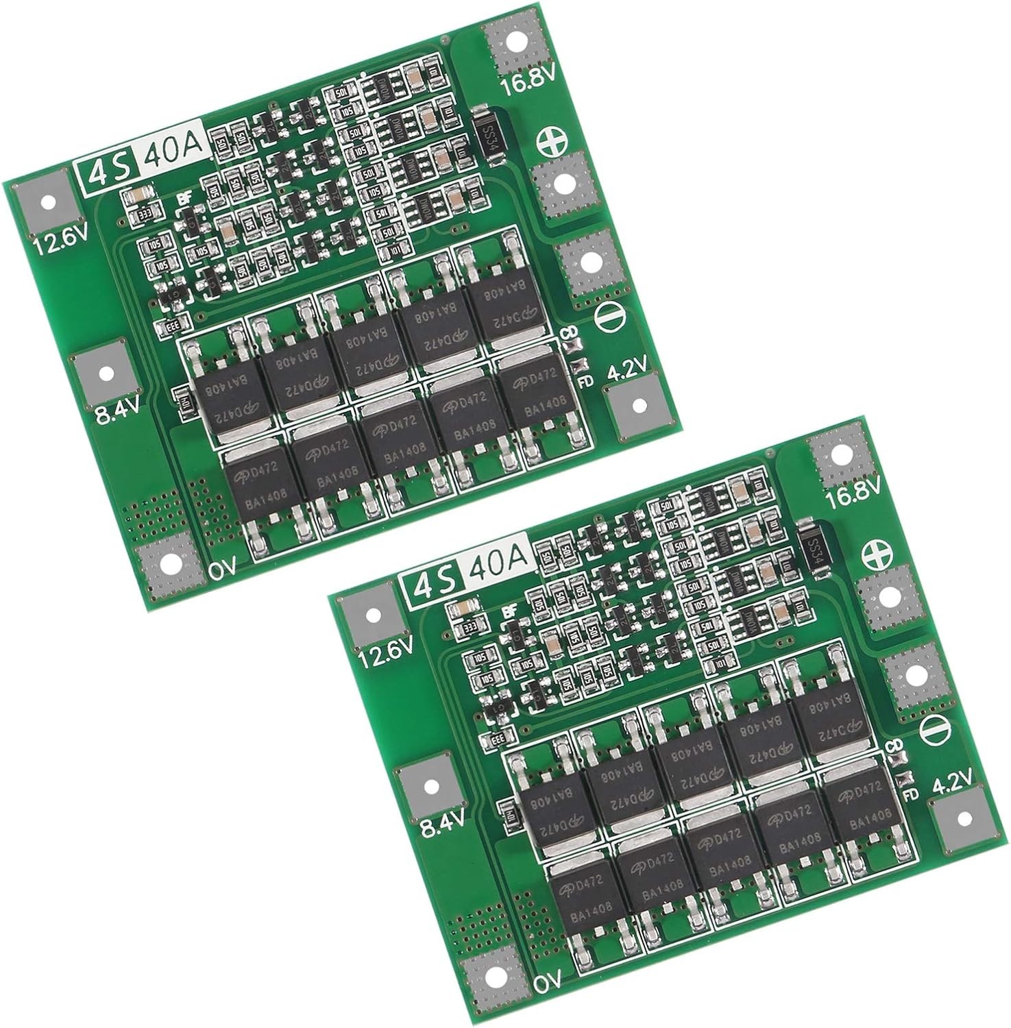 2Pack Enhanced 4S 40A 16.8V Li-ion Lithium Battery Protection Board PCB BMS C…