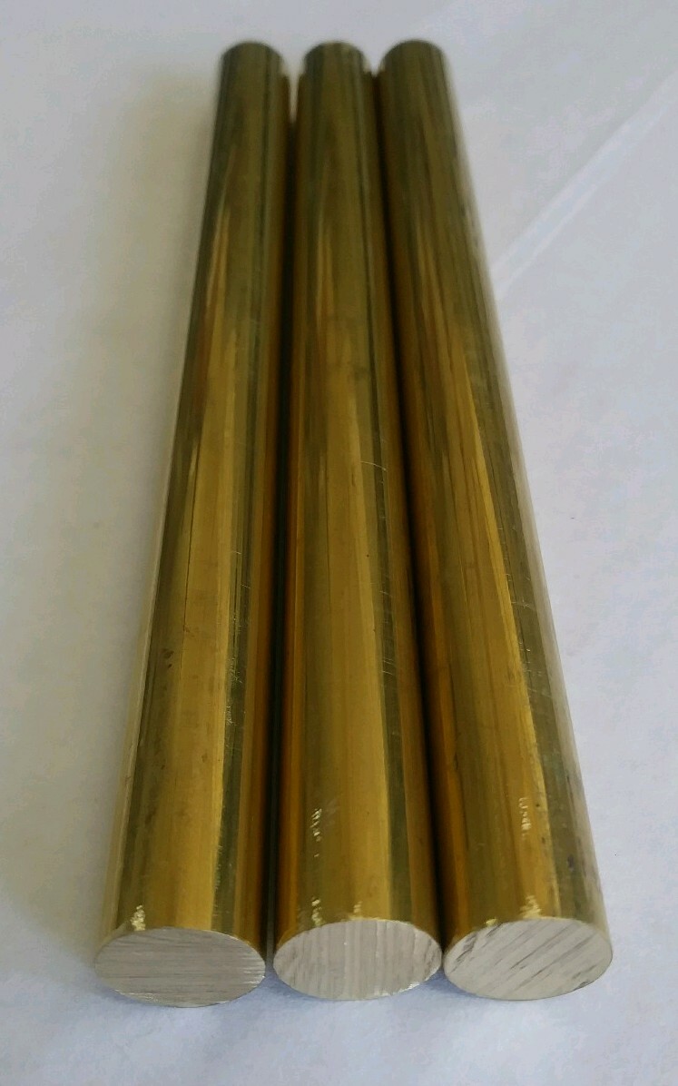 3 pc C360 brass .5″ round rod stock 6″ long lathe machinist new solid bar (1/2)
