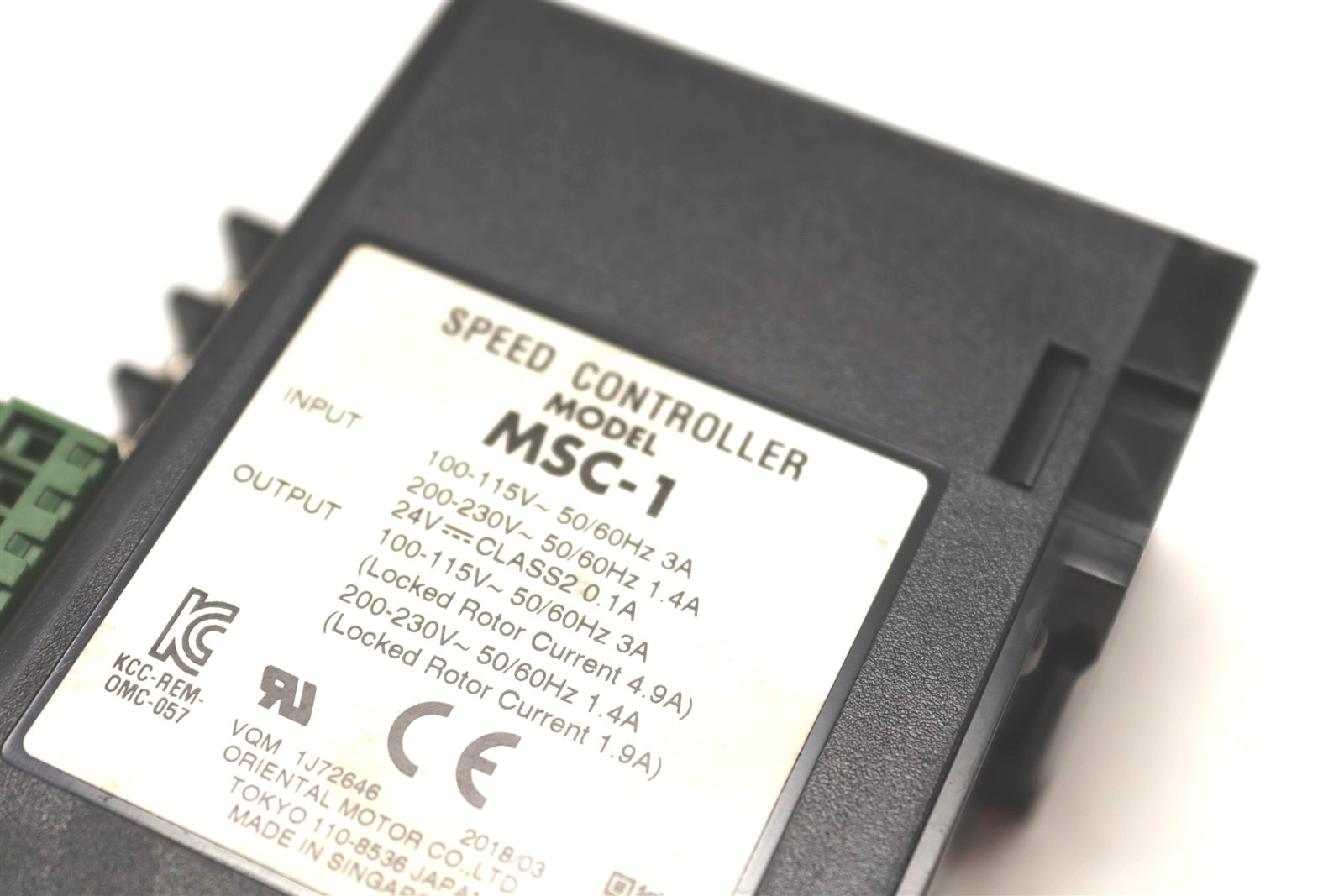 ORIENTAL MOTOR SPEED CONTROLLER MSC-1