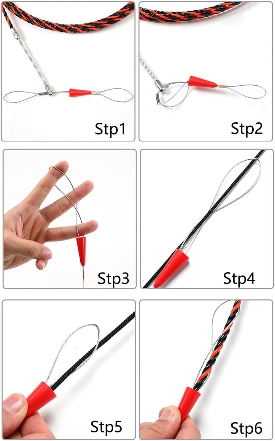 16.4ft Fish Tape Wire Puller 1/6 PET Flexible Electrical Cable Snake Tool