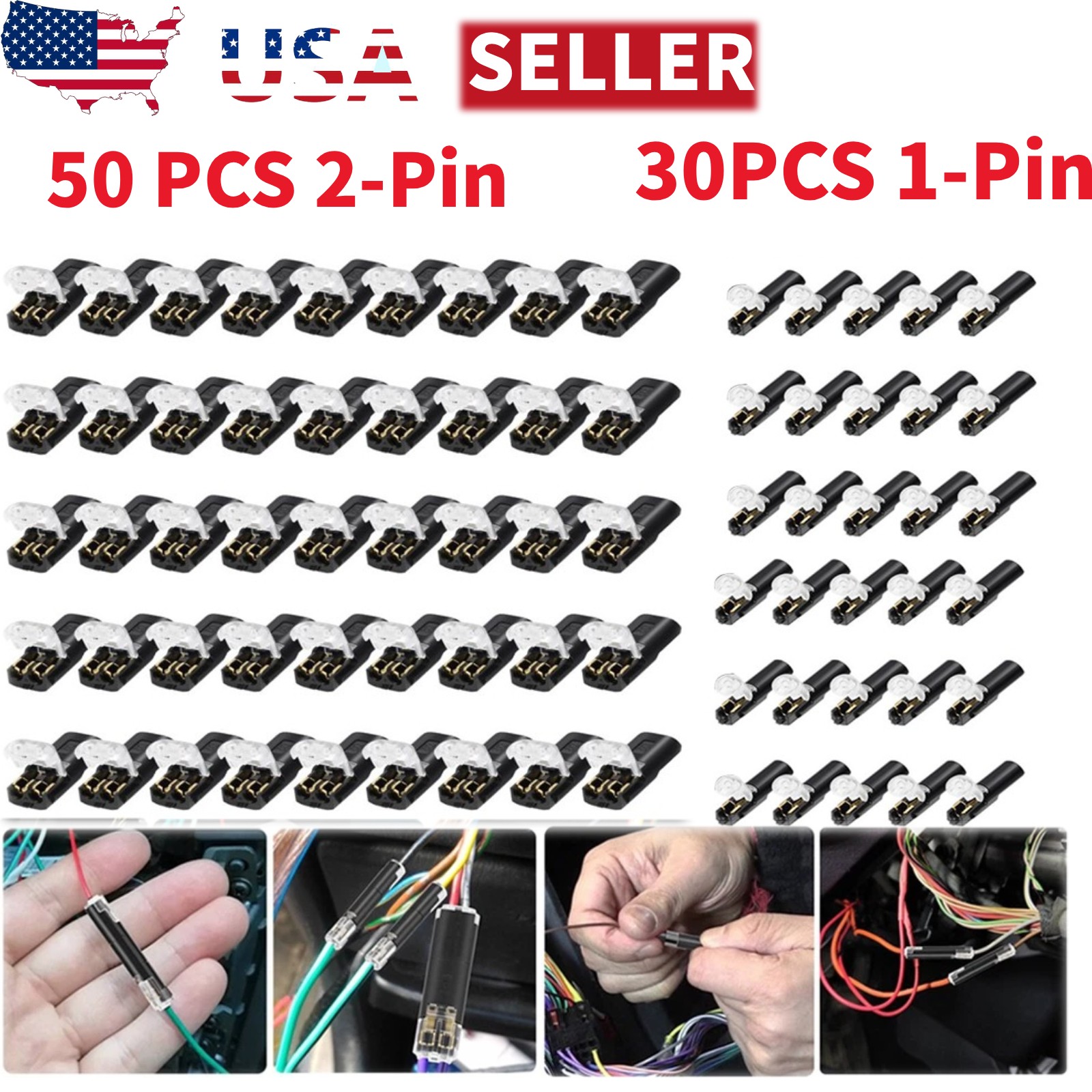 80 PCS Plug-In Quick Wire Connectors, Reusable Clamp Terminal Blocks for Cables