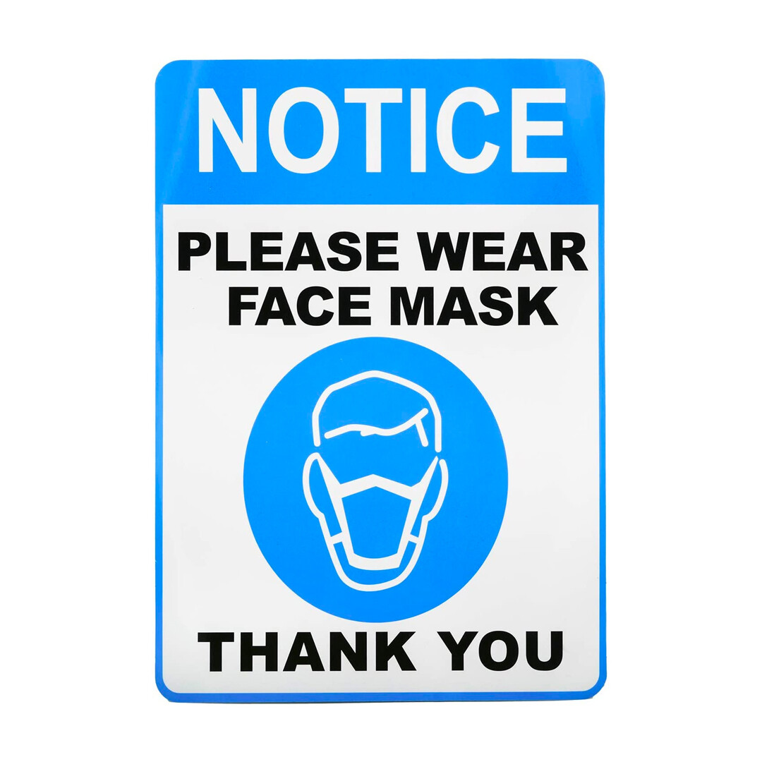 10 Pack – Face Mask Required Sticker Sign – Mask Mandate Compliance Decal