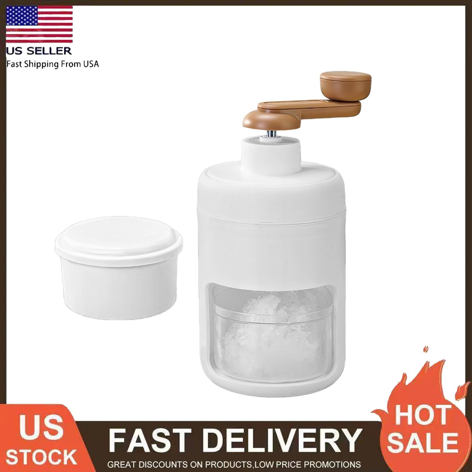 Hand-Crank Ice Shaver Smoothie Maker Portable Home Ice Shaver – BPA-Free