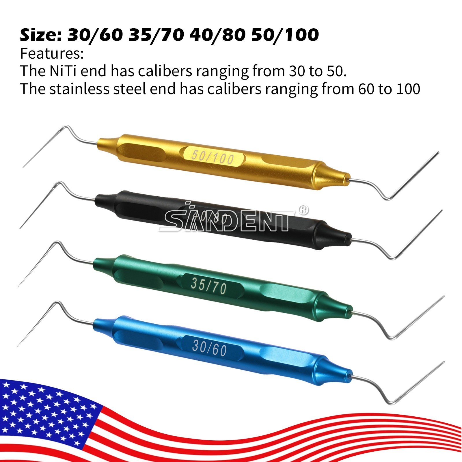 Nickel-Titanium Endo Pluggers – Vertical Condensation Tips for Root Canal 4Color