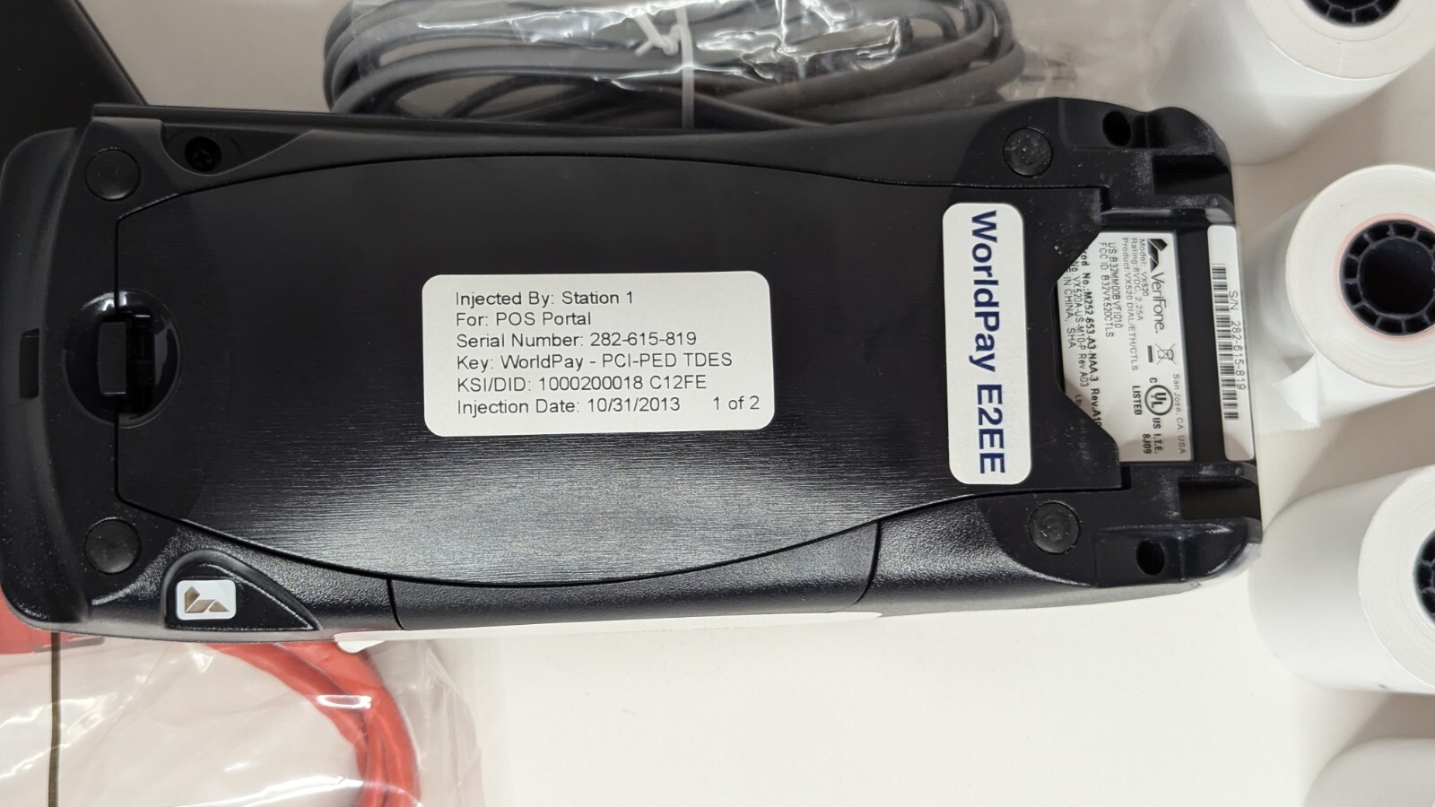 VeriFone VX520 Credit Card POS Terminal Dial ETH Power Card Chip Reader