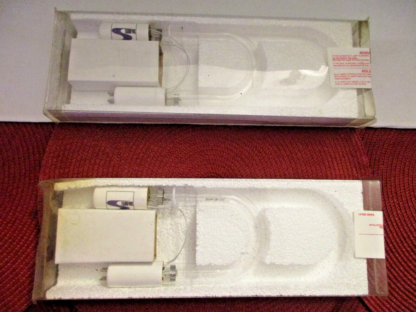 2 SANUVOX SAN-T6-006 Replacement Bulbs, SANX 033-01 Ultraviolet Lamps New in Box