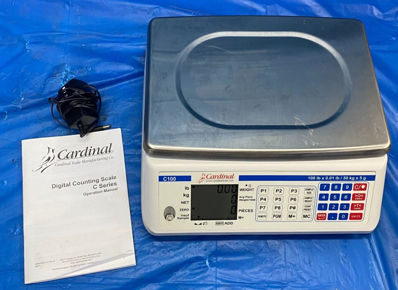 CARDINAL PORTABLE COUNTING SCALE 100LBSX0.1LBS 50KGX.5G CHINA LENGTH 12-1/2″