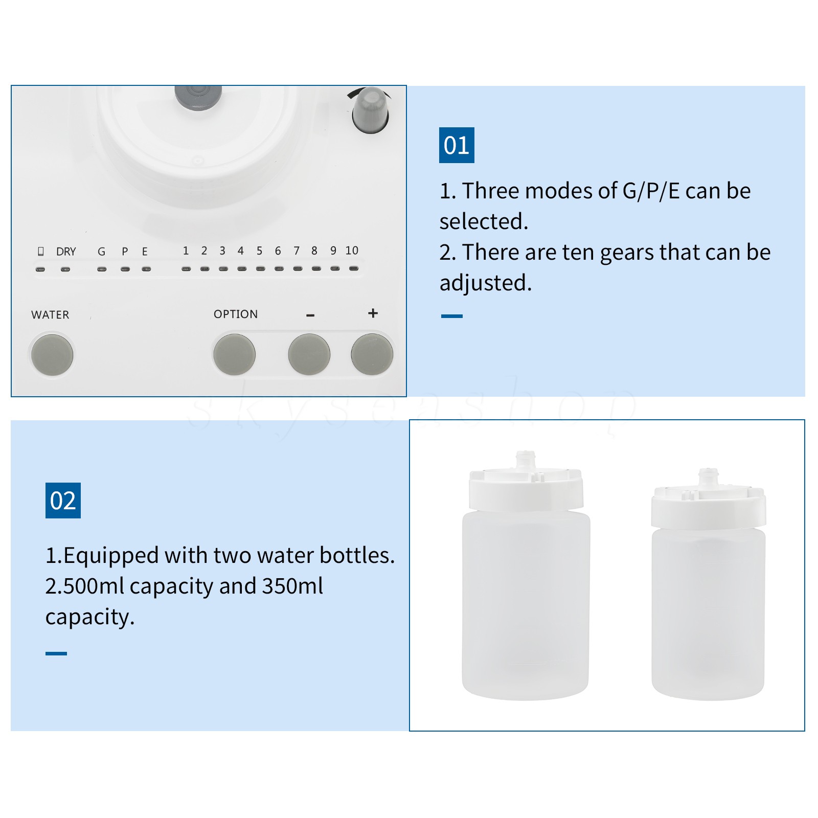 Dental Ultrasonic Scaler 2 Bottles Fits EMS Cavitron SKYSEA & 2*Handpiece HW-3H
