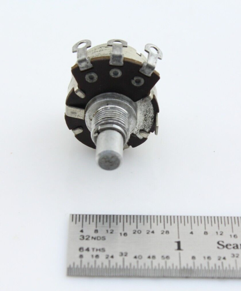 Vintage 1955 Stackpole 1M Ohm Audio Taper Potentiometer Switched RF Shield Cup