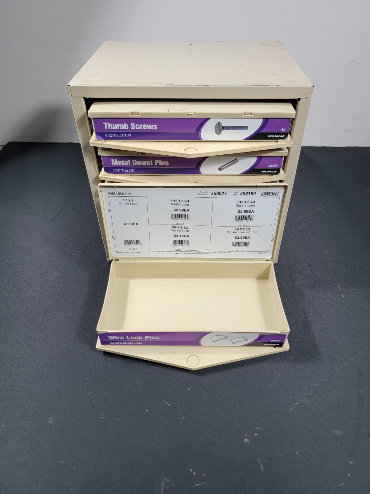 Hillman Hardware Storage Cabinet 5 Drawer Bins Steel Organizer Lego, Parts etc..