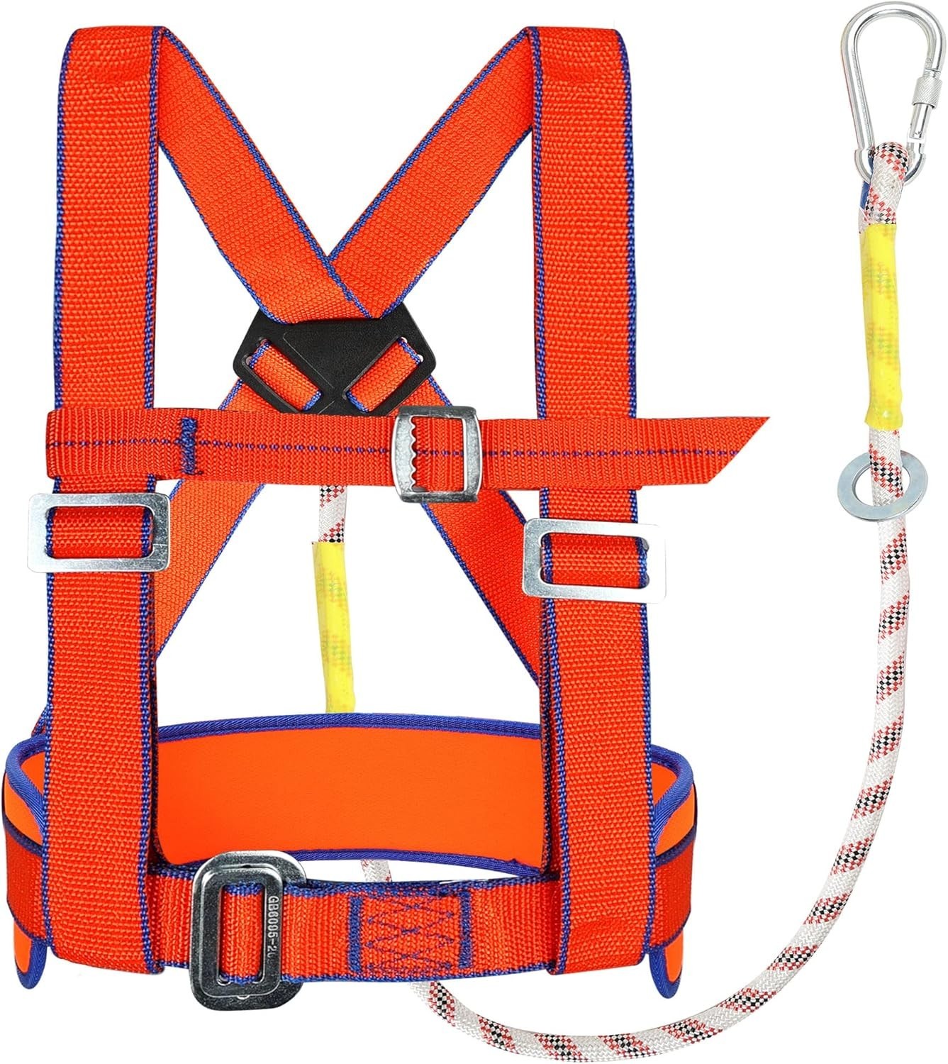 Safety Harness Fall Protection – Half-Body Roofing Harness kit with 6 ft Lany…