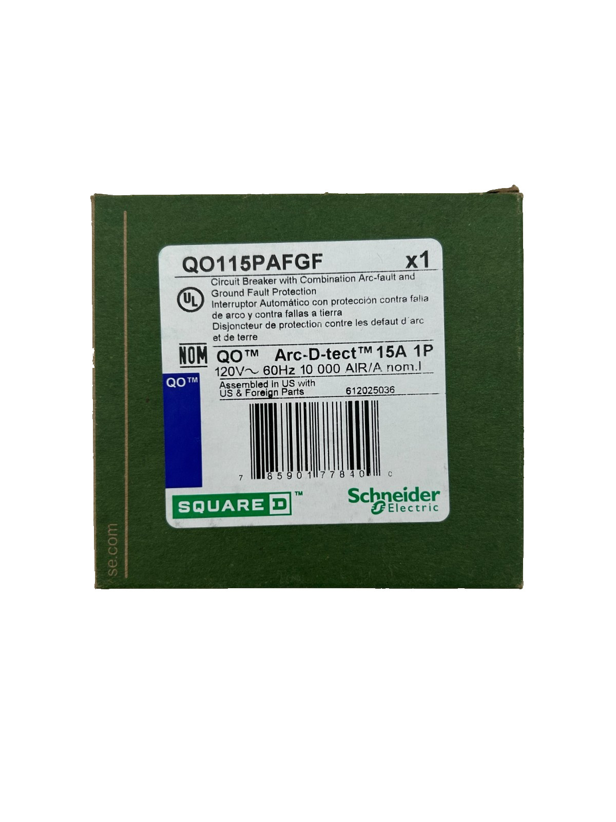 New Square D QO115PAFGF Circuit Breaker AF/GF 15A 1-Pole 120V – Lot of 10