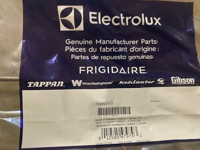Genuine Frigidaire 318255103 2300W Bake Element (NEW)