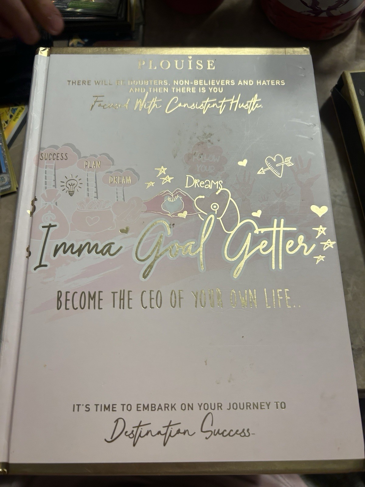 Plouise Imma Goal Getter Illustrated Guided Blank Diary Journal Book