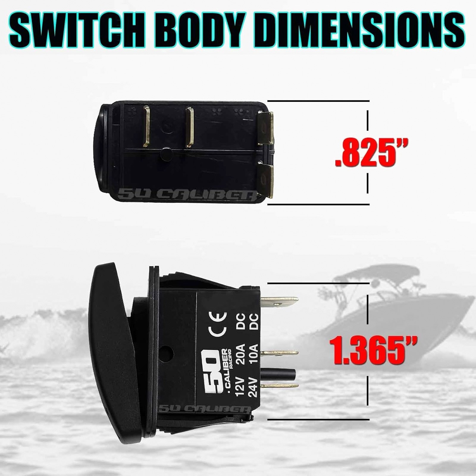 Custom Toggle Rocker Switch 45 Designs, 4 Colors – 12V 20A UTV Boat Truck Car