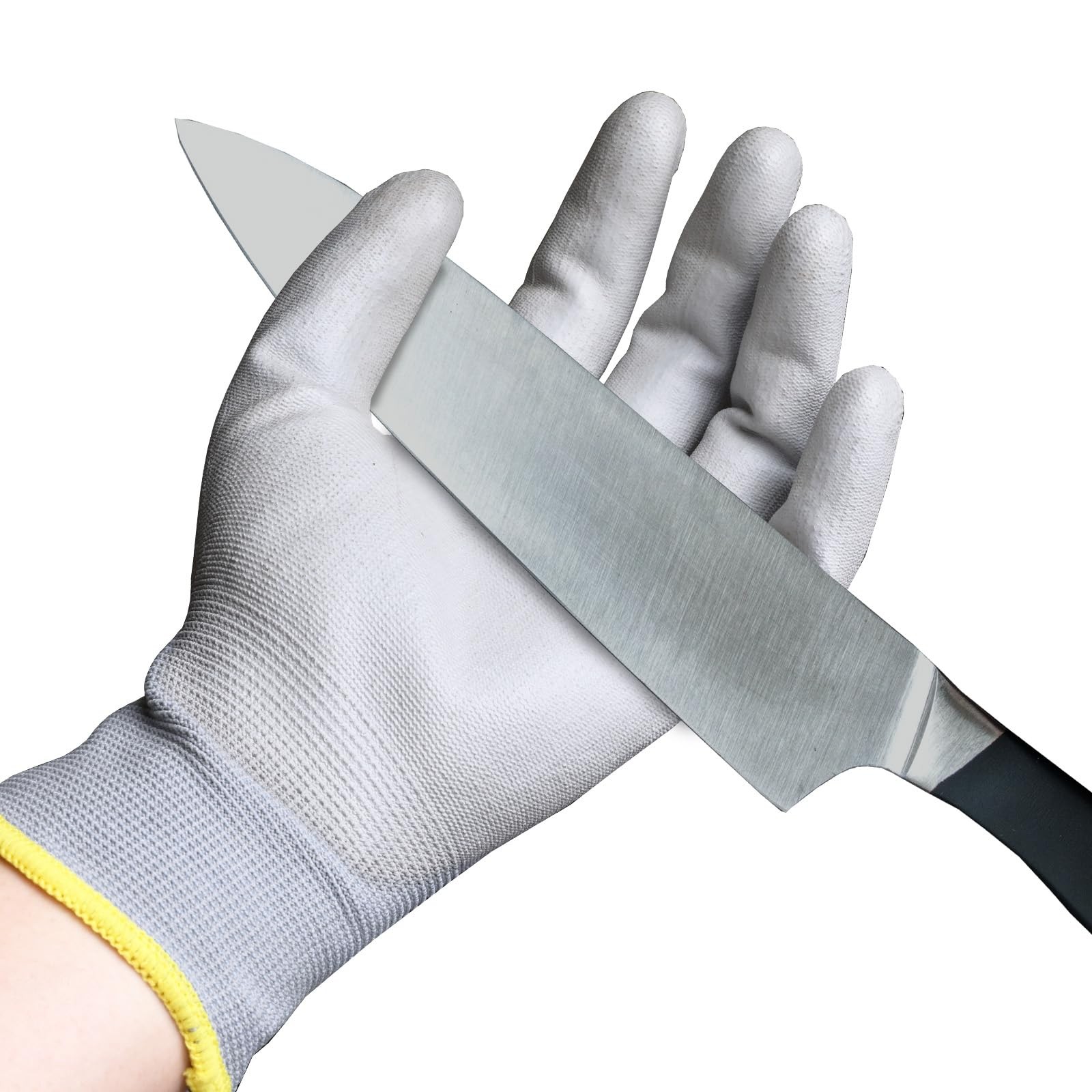 Guantes de trabajo hombres y mujeres con agarre recubierto PU en palma y dedos