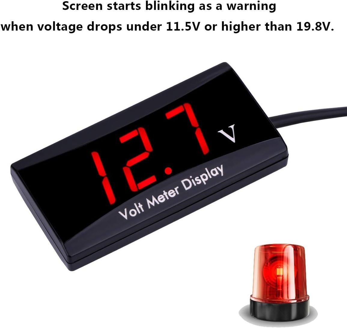 Waterproof 8V-16V Car Digital Voltmeter – LED Display for Real-Time Monitoring