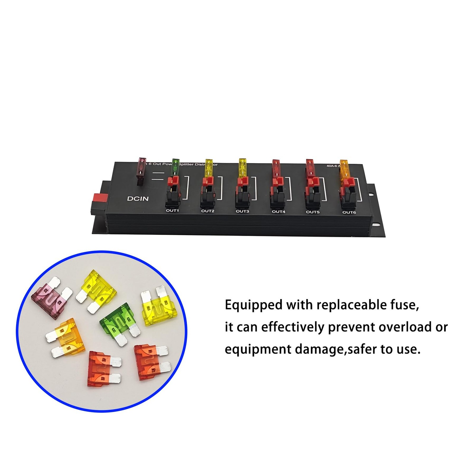 1 in 6 Connector Power Divider Power Board 40Amp Power Pole Distribution Block M