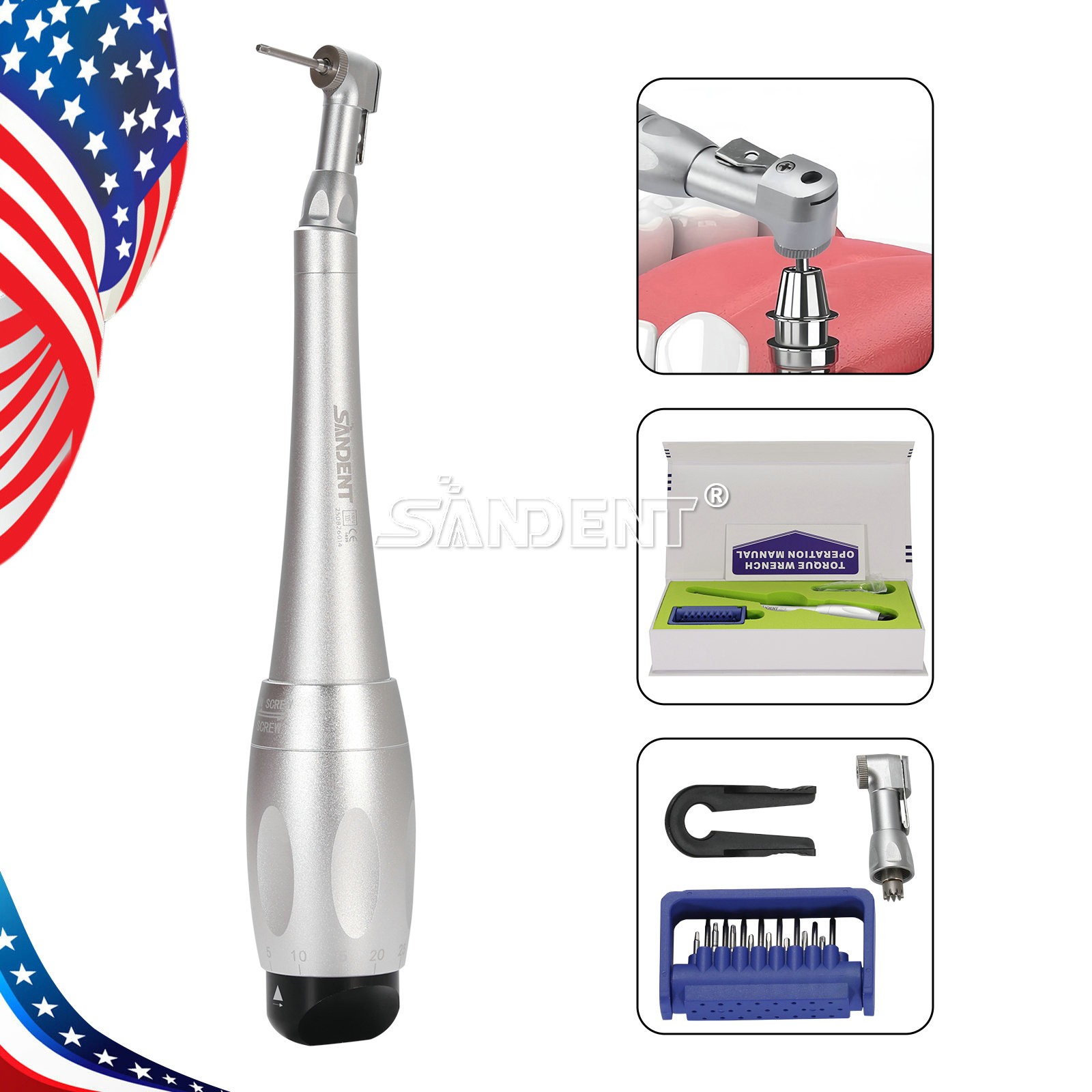 NSK Style Dental LED E-generator High Speed Handpiece 6*Bulb Fiber Optic 4 Holes