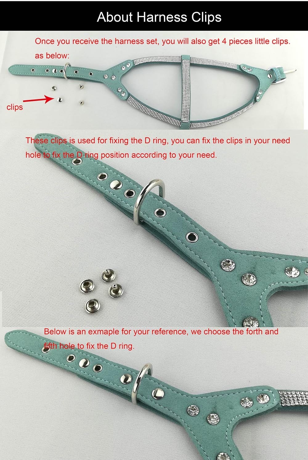 Newtensina Dog Collar & Harness & Leads Sets Fashion Dog Collar Diamante – S