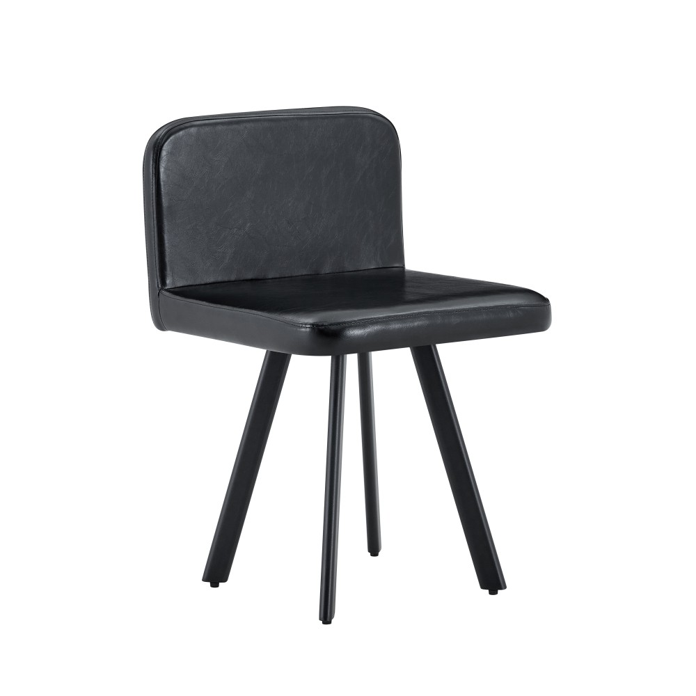 Retro Faux Leather Seating Set (Set of 4 or More) – Black Oil Wax Texture
