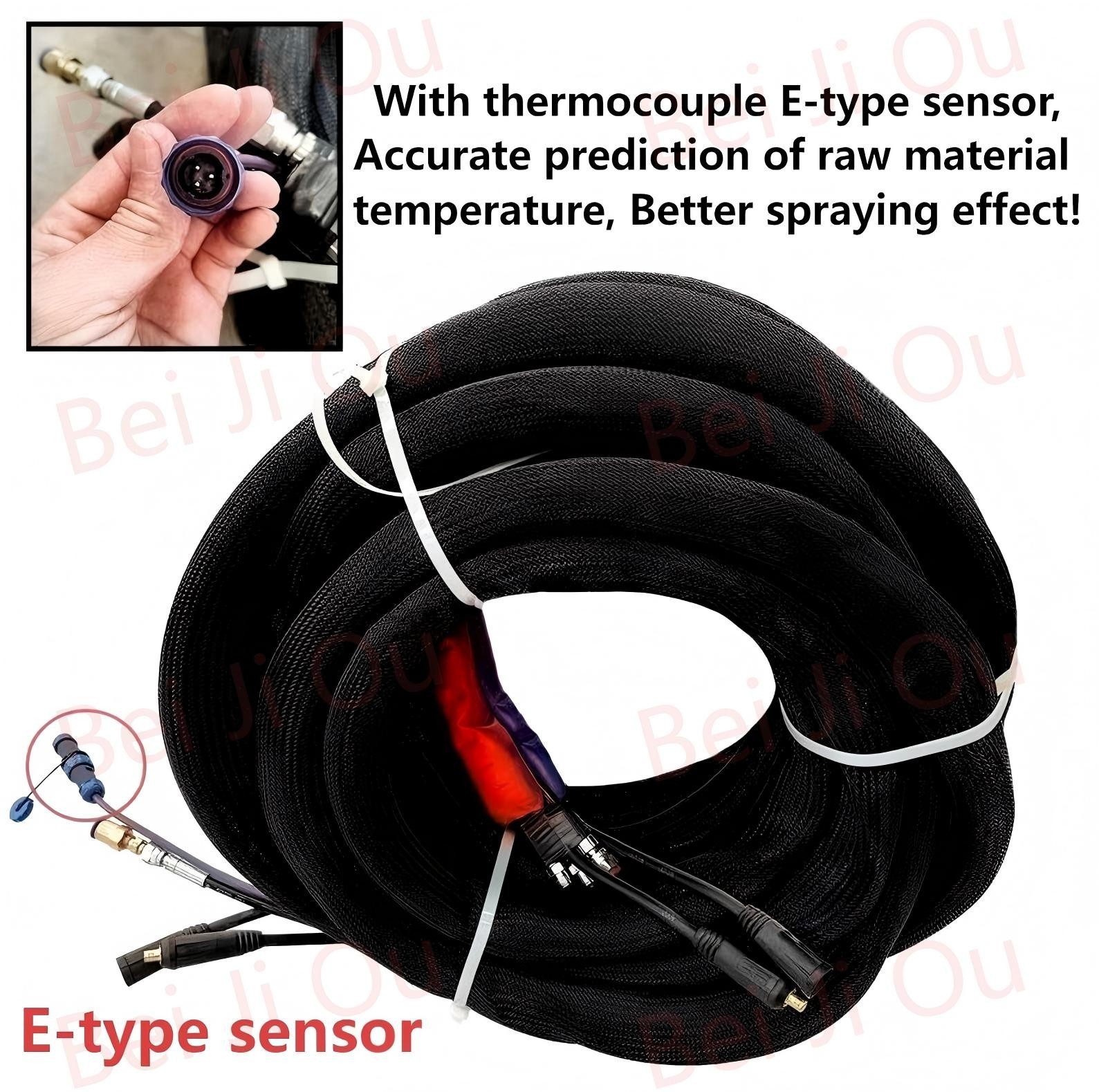 15M polyurethane PU foam hose / heated hose pipe for spray foam machines.