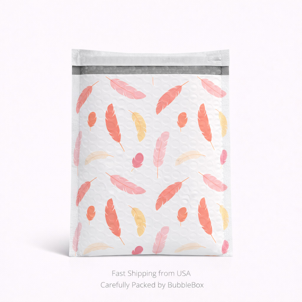 SmileMail Feathers Poly Bubble Mailers 6.5×10 Padded Self Seal Envelopes 25-500