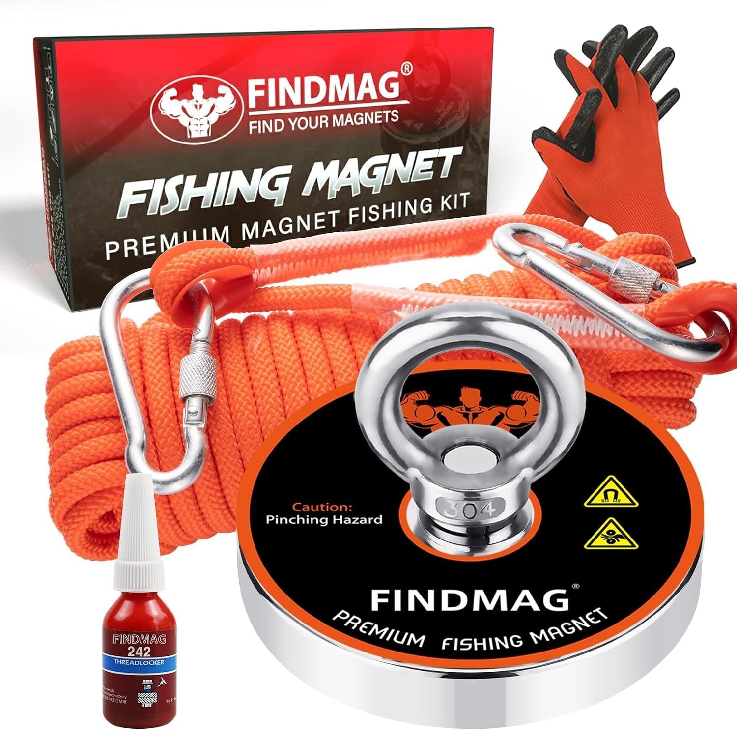 Professional Grade 1500 lb Fishing Magnet Kit | Super Strong