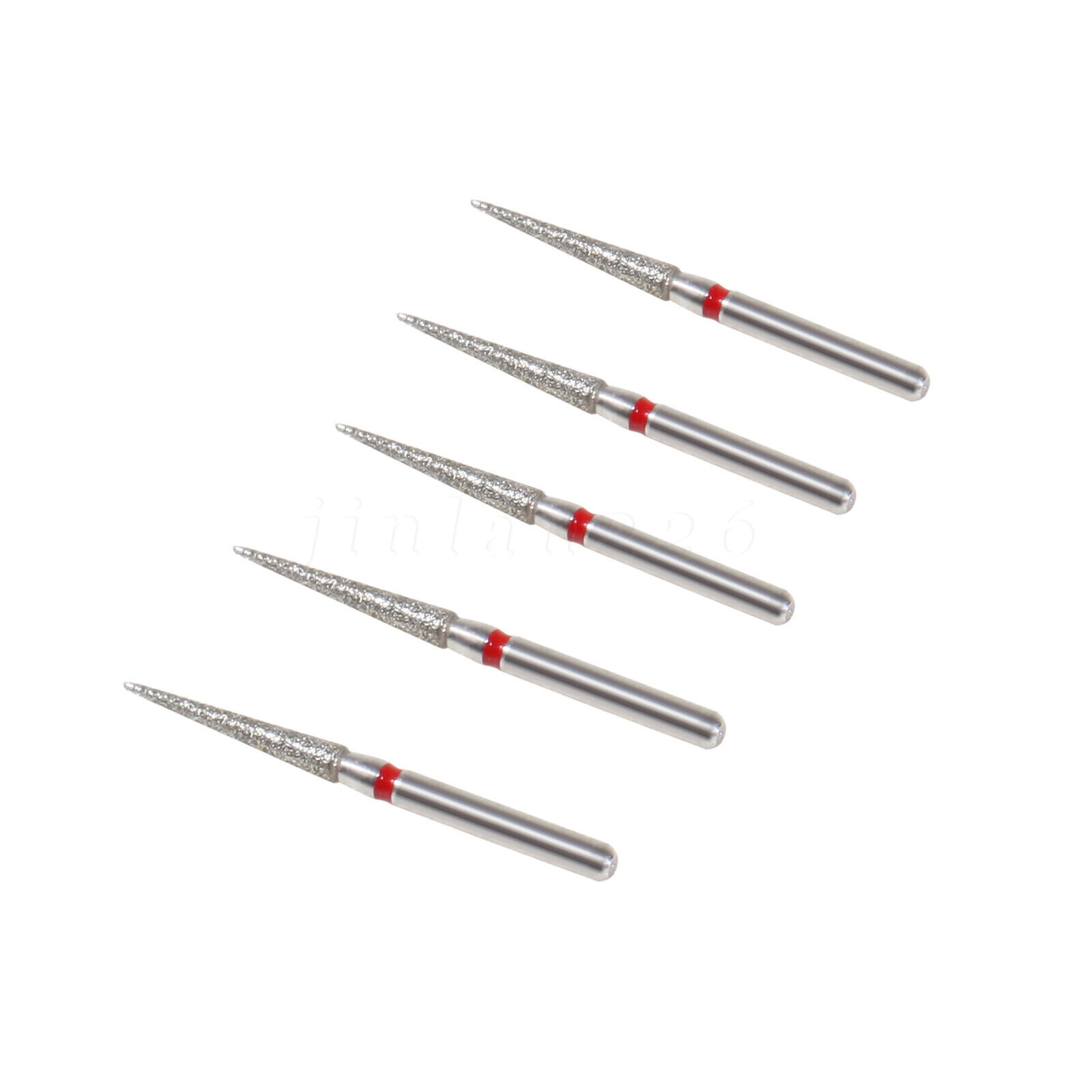 50pcs Dental Diamond Burs Burr FG 1.6mm Tips TC-11F for High Speed Handpiece Red
