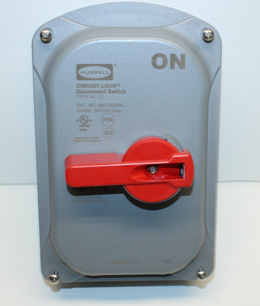 Hubbell Wiring Device-Kellems Hblds30ac Disconnect Switch, Nonfusible, 3Pst,