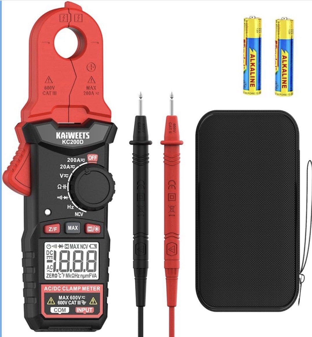 KAIWEETS KC200D 1000A True RMS AC/DC Clamp Meter Multimeter VFD LoZ Inrush NCV