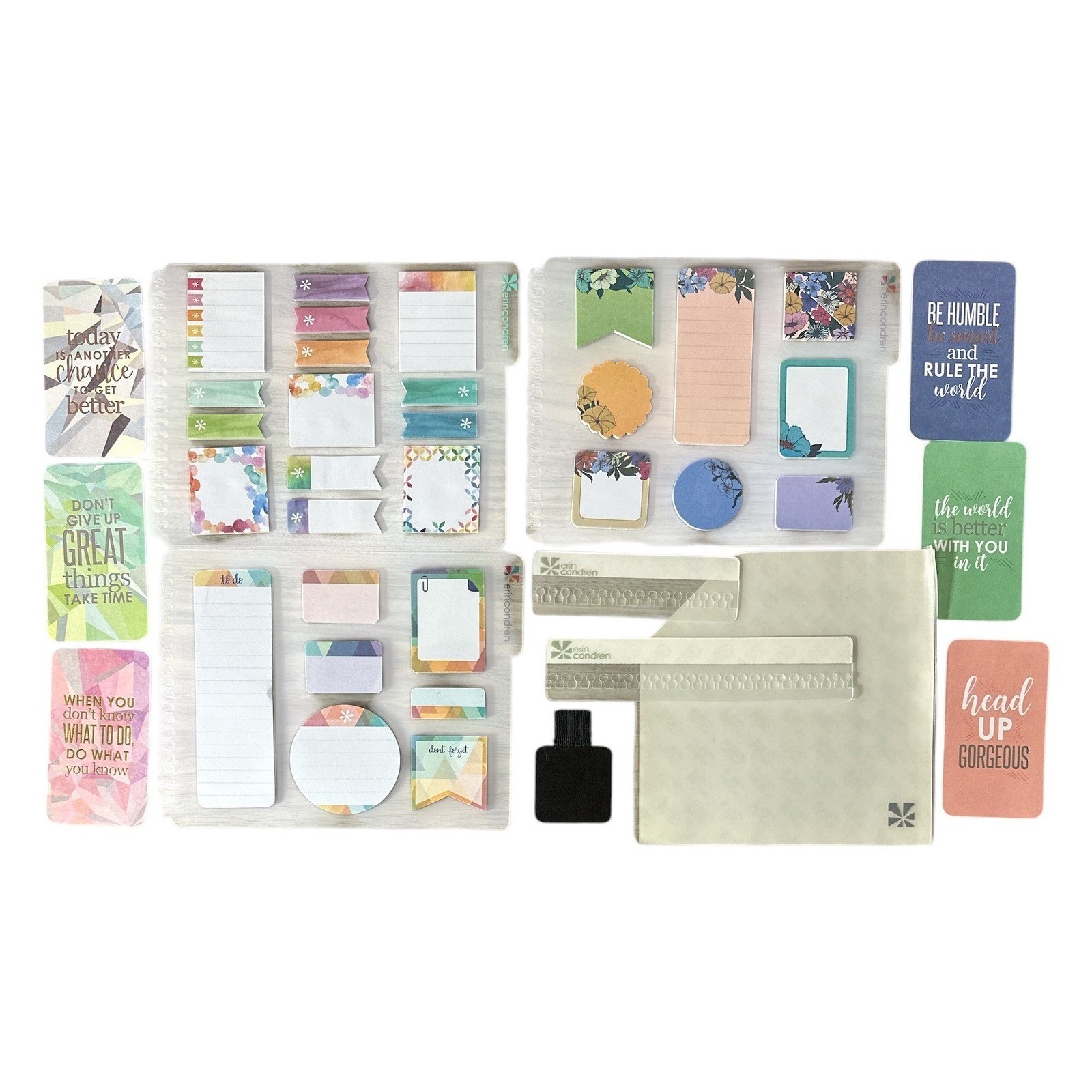 HUGE Erin Condren Planner Lot Leather Folio Stickers Calendar Dashboards & MORE