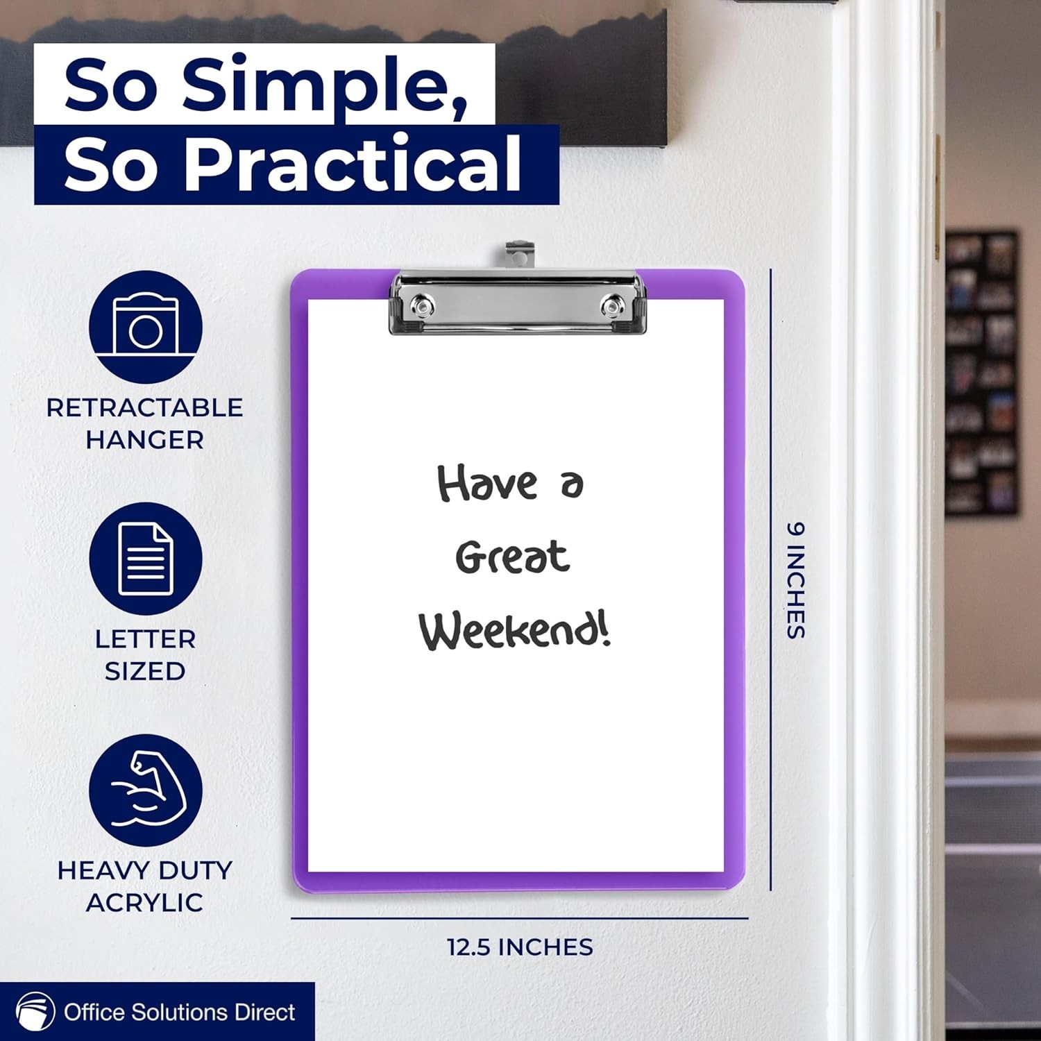 Set of 6 Vibrant Multi-Color Plastic Clipboards – Lightweight & Stackable