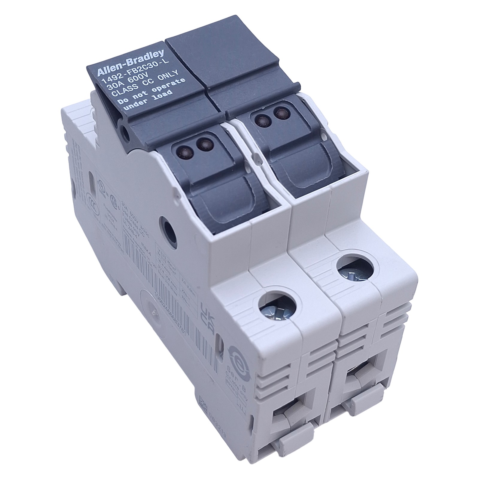 Allen Bradley 1492-FB2C30-L Fuse Holder, 2-Pole, Class CC, 30A 600V, DIN Rail