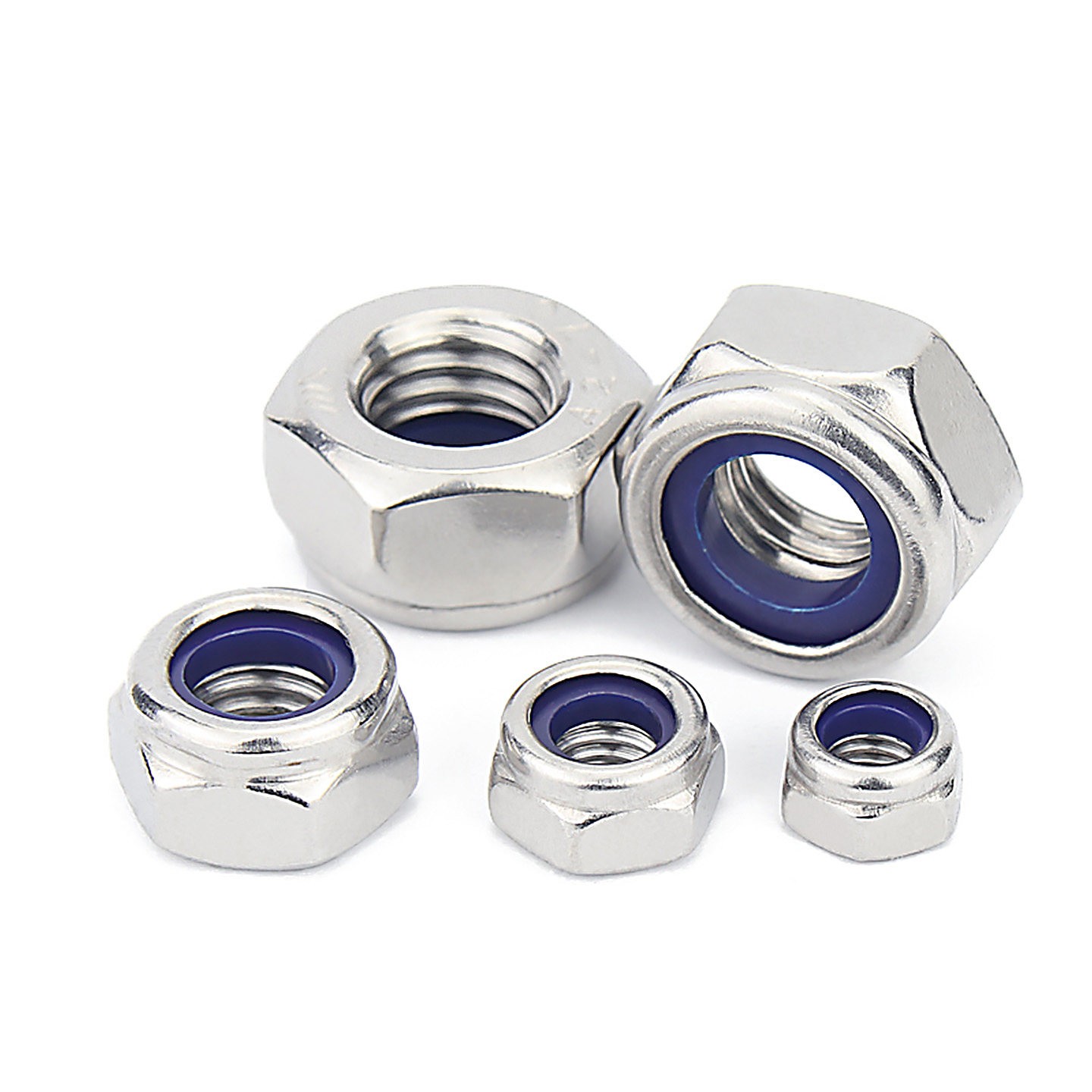 Hex Nyloc Nylock Nylon Lock Nuts Type T M2 M2.5 M3 M4 M5 M6 A2 Stainless Steel