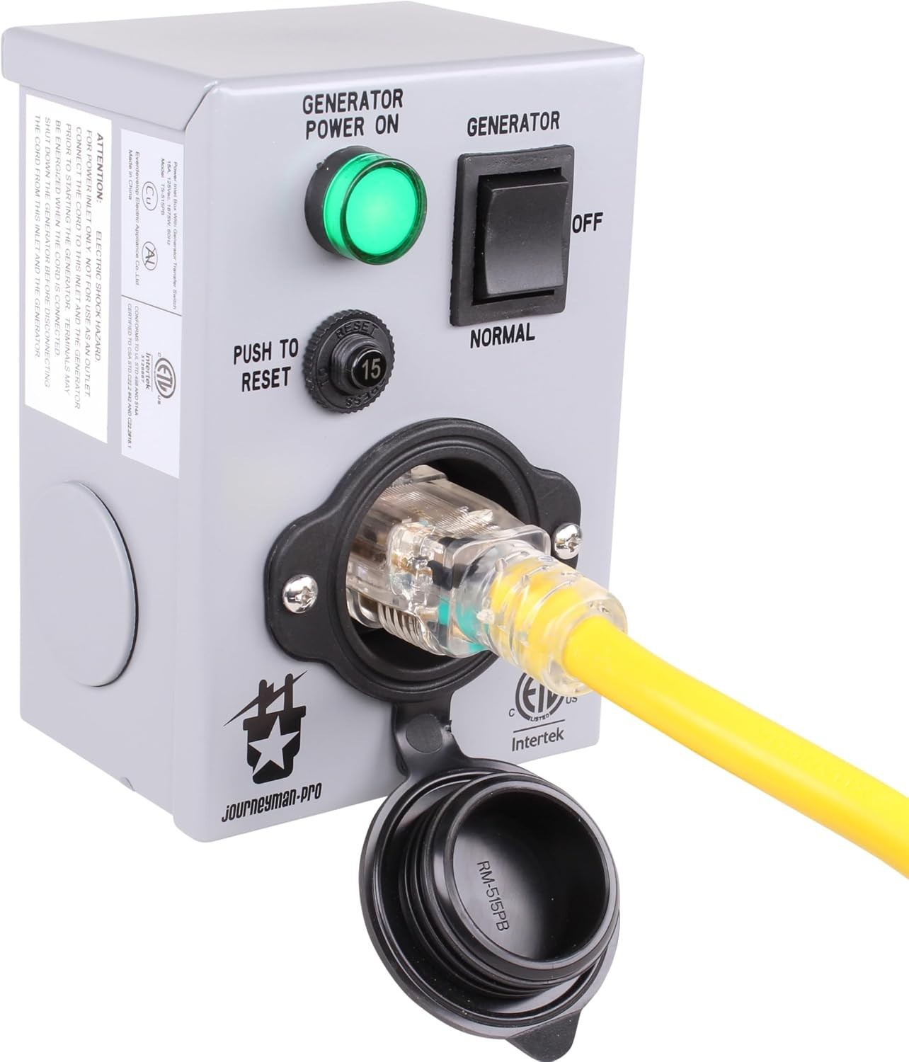 Journeyman Pro 15A Generator Transfer Switch – Weather-Resistant for Emergencies