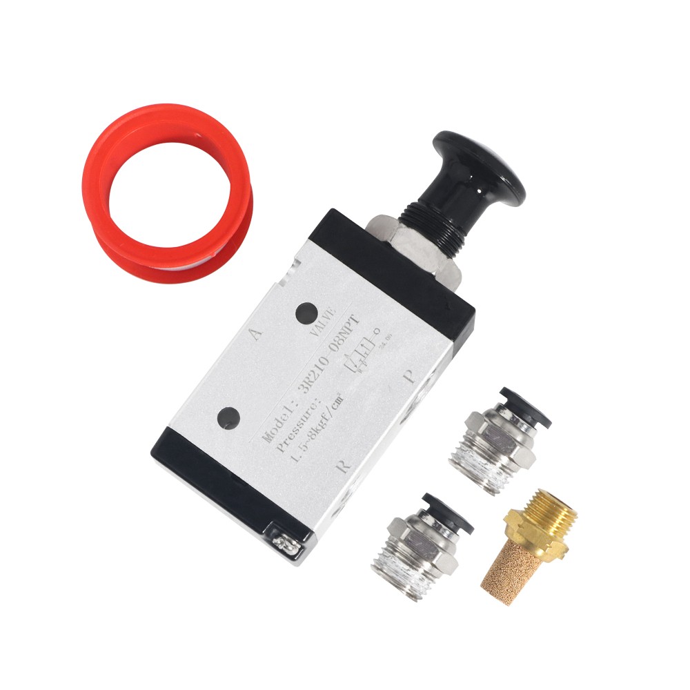 3 Way 2 Position Air Hand Lever Valve 1/4 NPT Pneumatic Manual Control