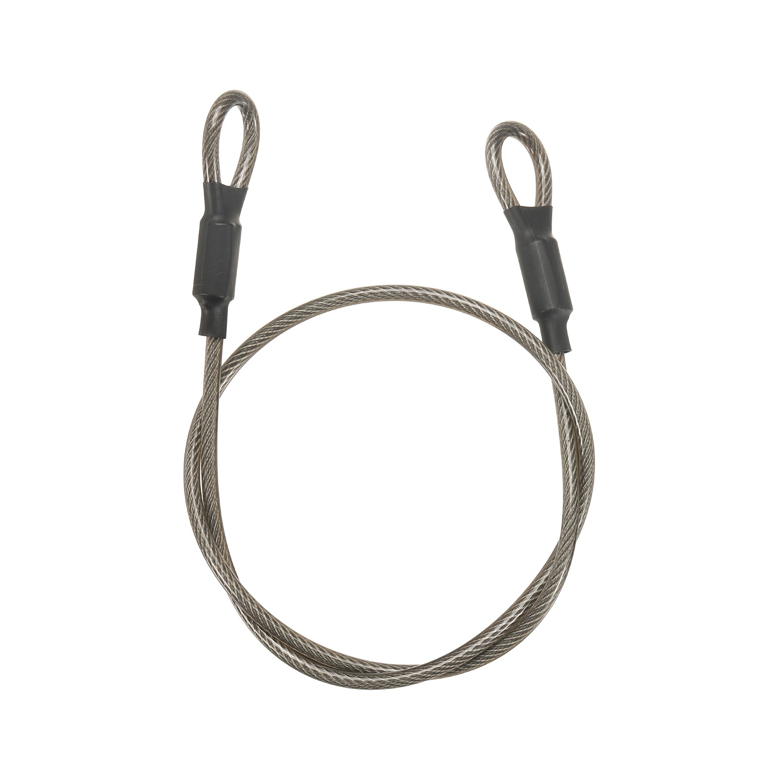 3/16″ Dia 2.5ft Security Cable Lock Vinyl Coated Steel with Double Loop Gray