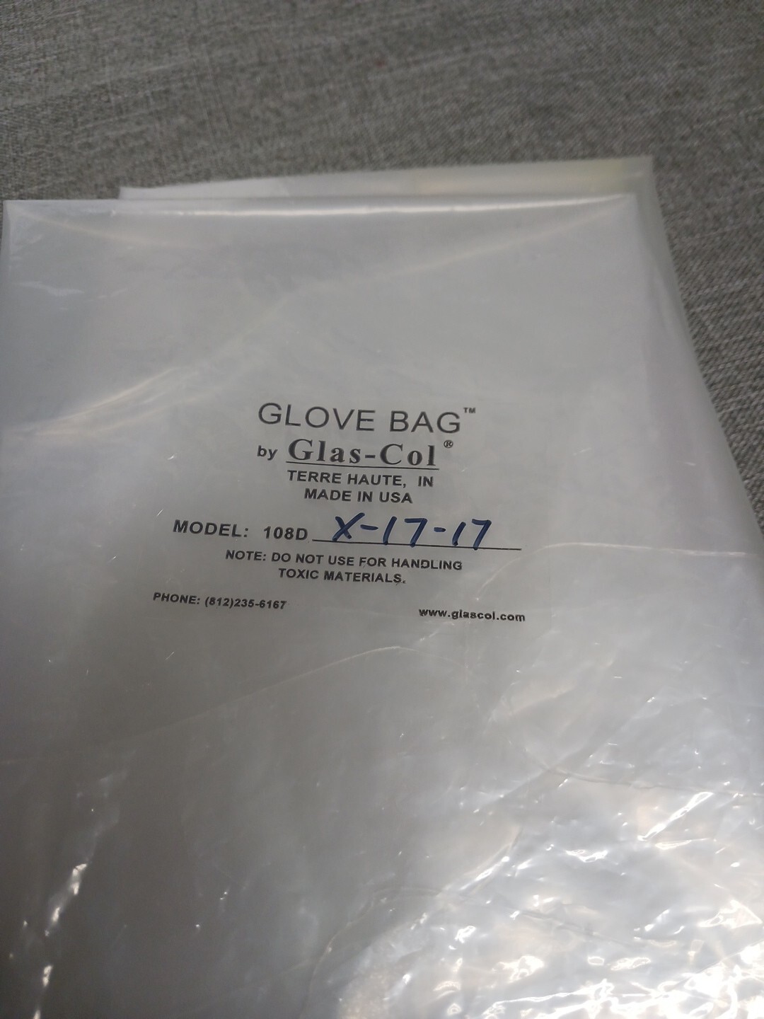 Glas-Col Glove Bag X-17-17 Inflatable Glove Chamber Tools For Scientists