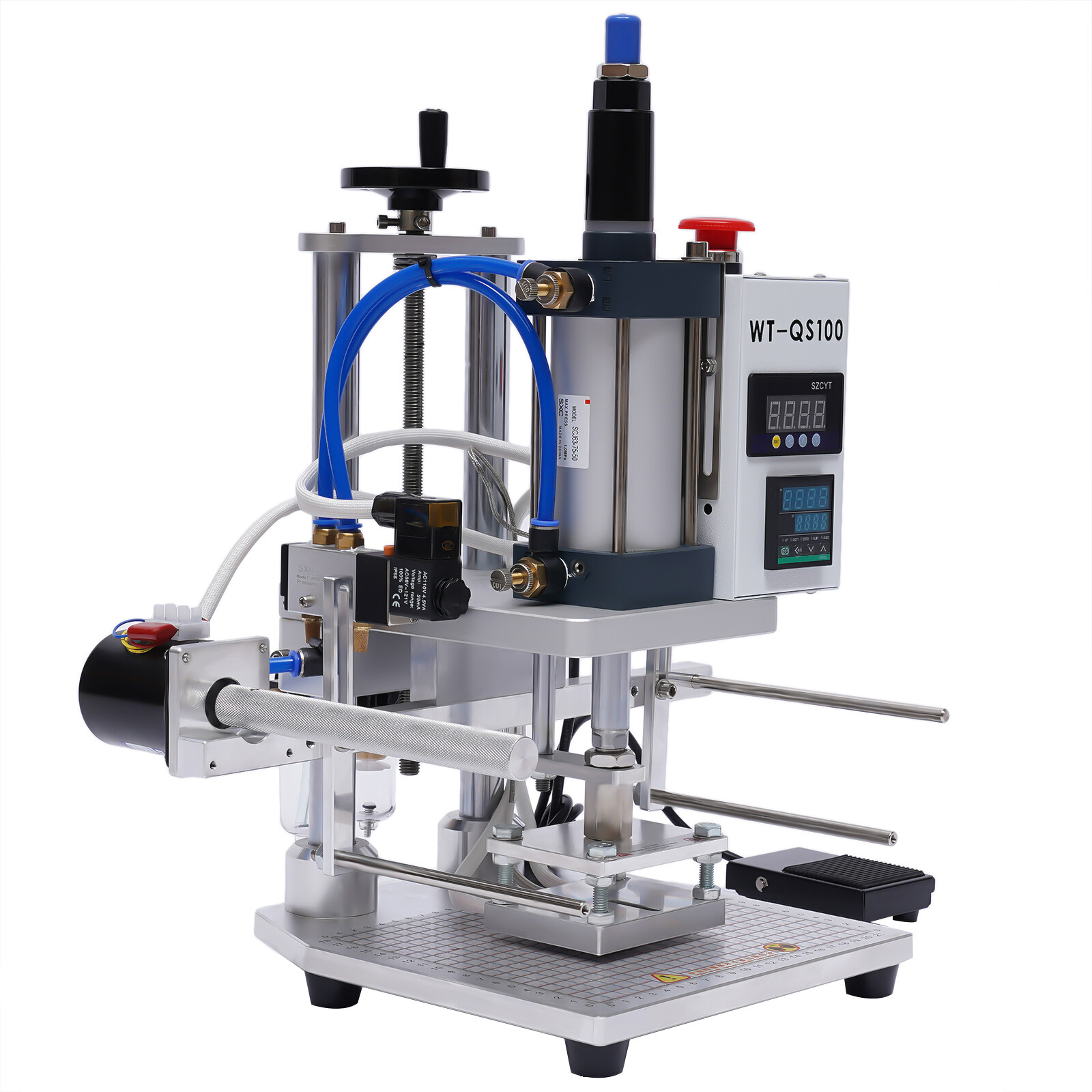 Hot Foil Stamping Machine 550W Air Pneumatic For Leather PU Logo Press 8x10cm