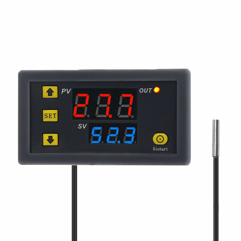 High Precision Digital Temperature Thermostat Controller Red Blue W3230 AC 110V