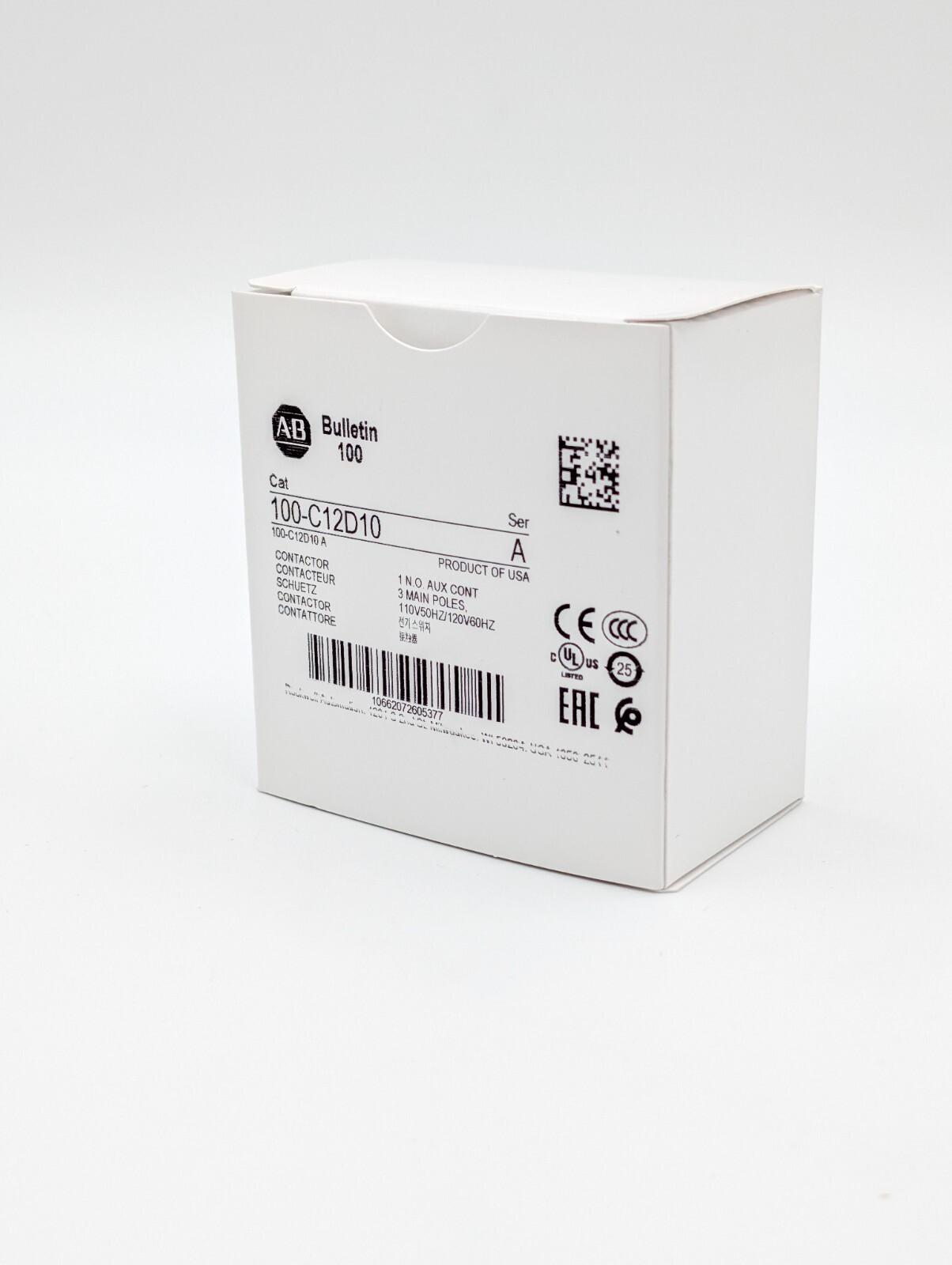 Allen Bradley 100-C12D10 12A 110V 50 Hz/ 120V 60 Hz AC Contactor USA NEW IN BOX